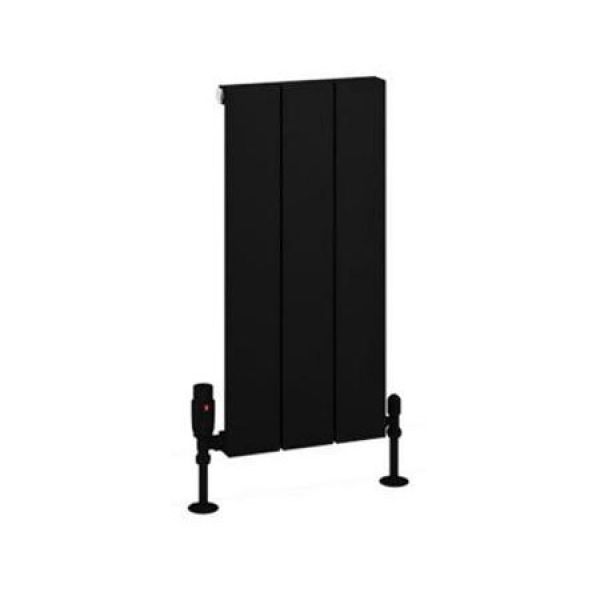 Eastbrook Charlton 600 x 280 Matt Black Aluminium Designer Radiator