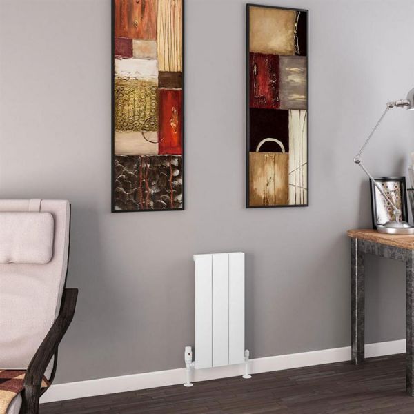 Eastbrook Charlton 600 x 280 Matt White Aluminium Designer Radiator #2
