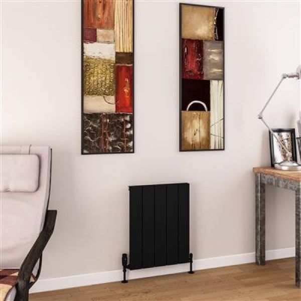 Eastbrook Charlton 600 x 470 Horizontal Matt Black Designer Aluminium Radiator