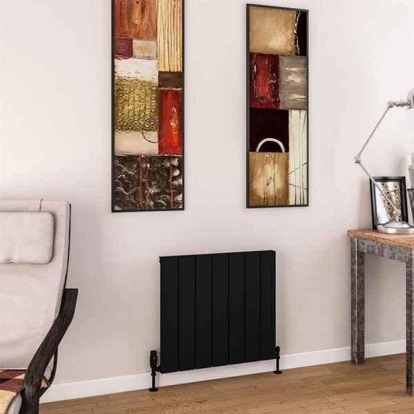 Eastbrook Charlton 600 x 660 Matt Black Aluminium Designer Radiator #2