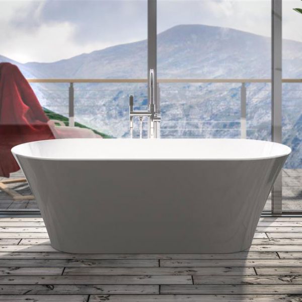 Eastbrook Charlton Gloss Grey Double Ended Freestanding Bath 1650 x 740mm