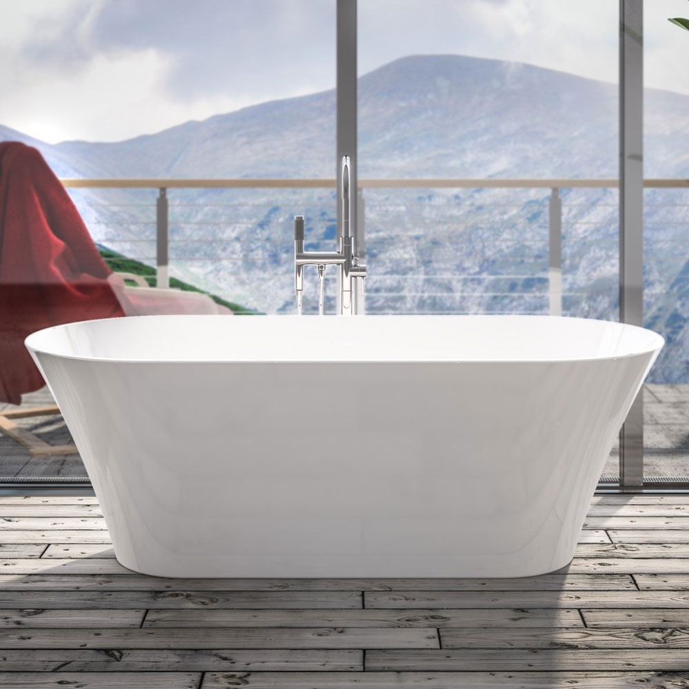 Eastbrook Charlton Gloss White Double Ended Freestanding Bath 1650