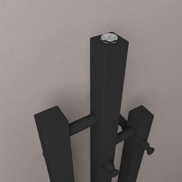 Eastbrook Conwy 1200 x 220 Matt Black Designer Towel Rail #3