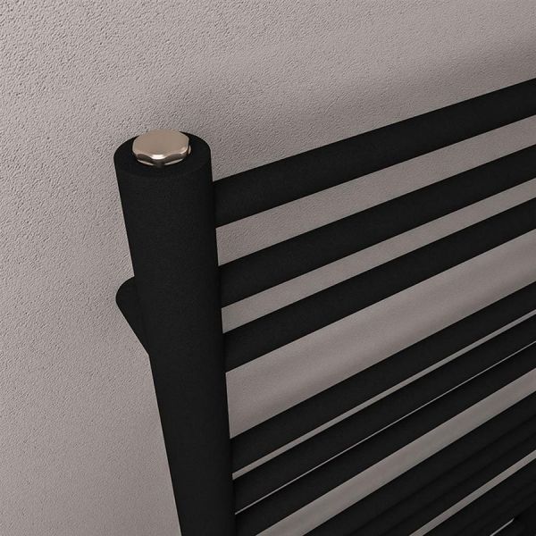 Eastbrook Corinium Round 1200 x 500 Matt Black Towel Rail #3