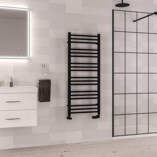Eastbrook Corinium Round 1200 x 500 Matt Black Towel Rail #2
