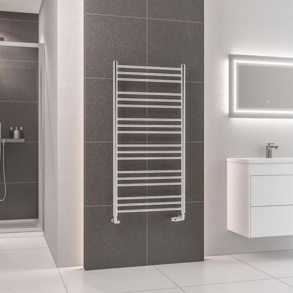 Eastbrook Corinium Round 1200 x 600 Chrome Towel Rail #2
