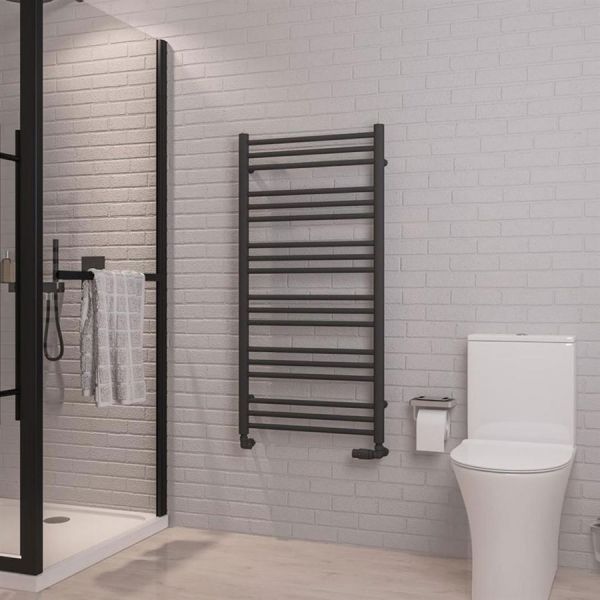 Eastbrook Corinium Round 1200 x 600 Matt Anthracite Towel Rail #2