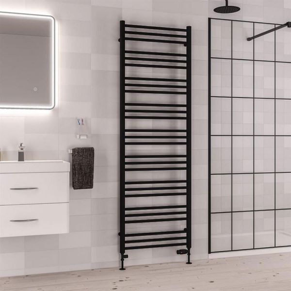Eastbrook Corinium Round 1800 x 600 Matt Black Towel Rail #2