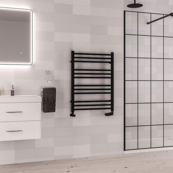 Eastbrook Corinium Round 800 x 600 Matt Black Towel Rail #2