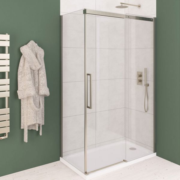 Eastbrook Corniche 2000 Brushed Brass Sliding Shower Door 1600mm