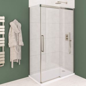 Eastbrook Corniche 2000 Brushed Brass Sliding Shower Door 1000mm