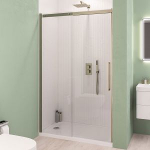 Eastbrook Corniche 2000 Brushed Brass Sliding Shower Door 1700mm