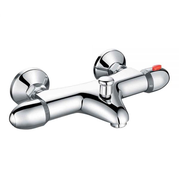 Eastbrook Cotswold Chrome Wall Mounted Thermostatic Bath Shower Mixer Tap
