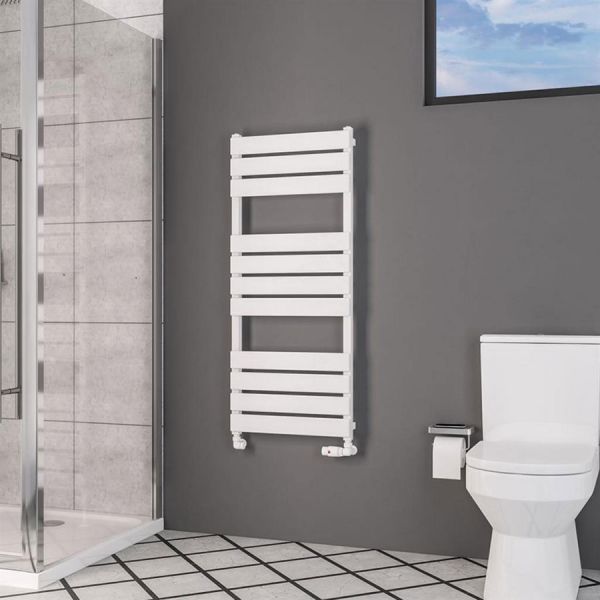 Eastbrook Deddington 1200 x 500 Gloss White Designer Towel Rail #2