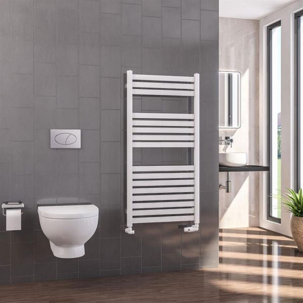 Eastbrook Defford 1200 x 600 Gloss White Designer Towel Rail #2