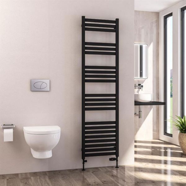 Eastbrook Defford 1800 x 500 Matt Black Designer Towel Rail #2