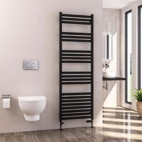Eastbrook Defford 1800 x 600 Matt Black Designer Towel Rail #2