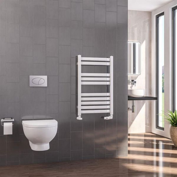 Eastbrook Defford 800 x 500 Gloss White Designer Towel Rail #2