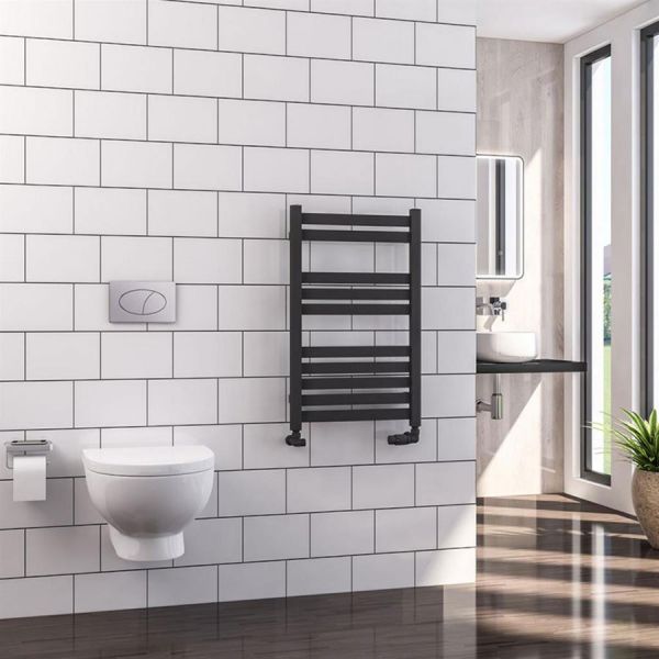 Eastbrook Defford 800 x 500 Matt Anthracite Designer Towel Rail #2