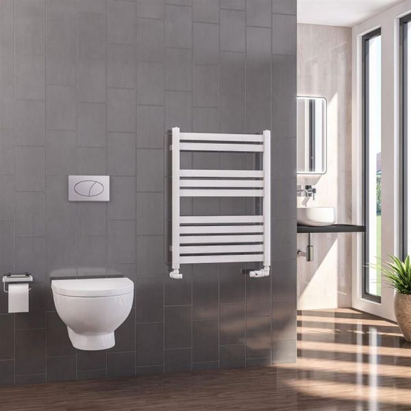 Eastbrook Defford 800 x 600 Gloss White Designer Towel Rail #2