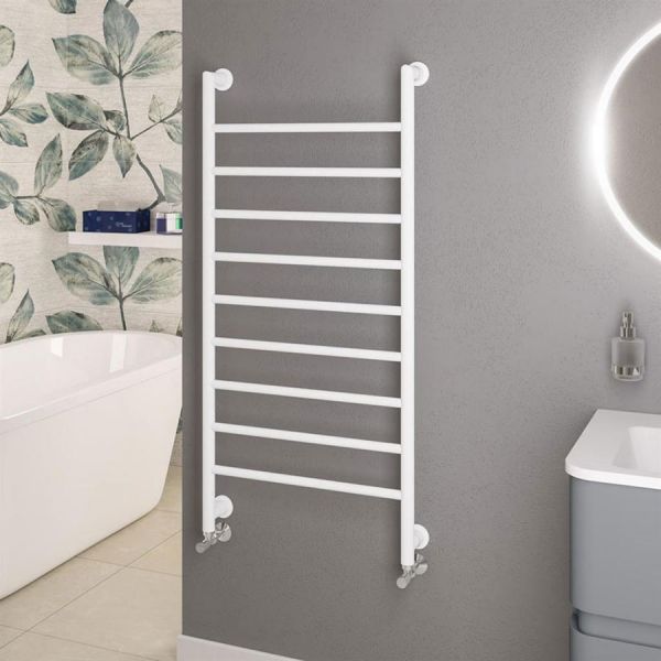 Eastbrook Eshton 1200 x 600 Matt White Designer Towel Rail #2