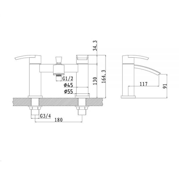 Eastbrook Estorick Chrome Bath Shower Mixer Tap #2