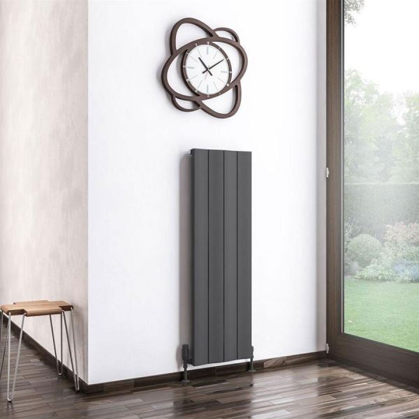 Eastbrook Fairford 1200 x 375 Matt Anthracite Aluminium Designer Radiator #2