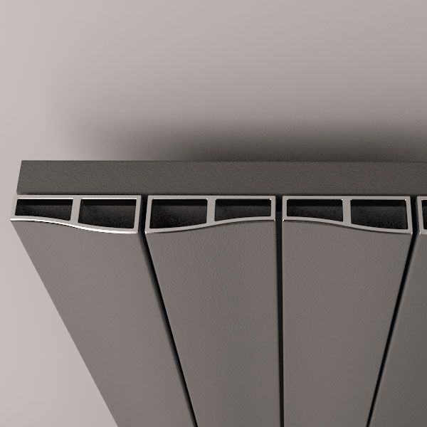 Eastbrook Fairford 1800 x 565 Vertical Matt Anthracite Designer Aluminium Radiator #4