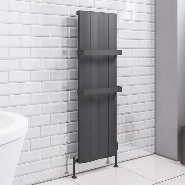 Eastbrook Fairford 1800 x 565 Vertical Matt Anthracite Designer Aluminium Radiator #2