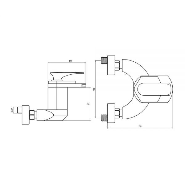 Eastbrook Falmouth Chrome Wall Mounted Bath Filler Tap #2