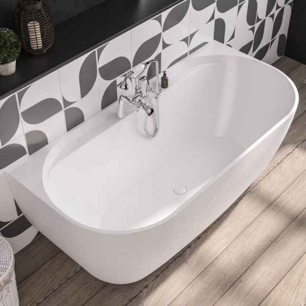 Eastbrook Grafton D Shape Freestanding Bath 1650 x 790