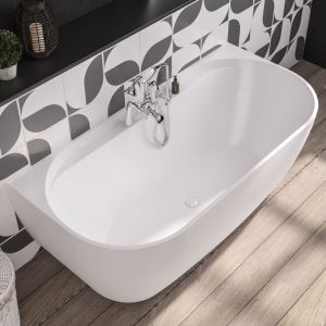 Eastbrook Grafton D Shape Freestanding Bath 1650 x 790