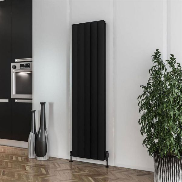 Eastbrook Guardia 1800 x 470 Matt Black Aluminium Designer Radiator #2