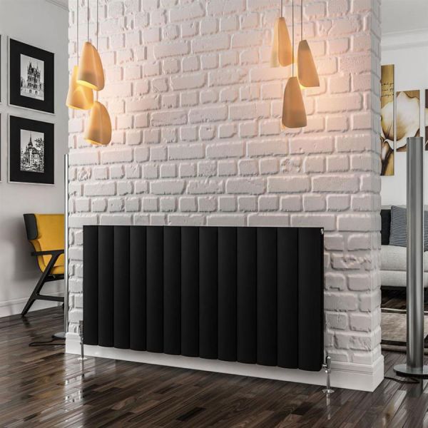 Eastbrook Guardia 600 x 1230 Matt Black Aluminium Designer Radiator #2