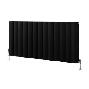 Eastbrook Guardia 600 x 1230 Matt Black Aluminium Designer Radiator
