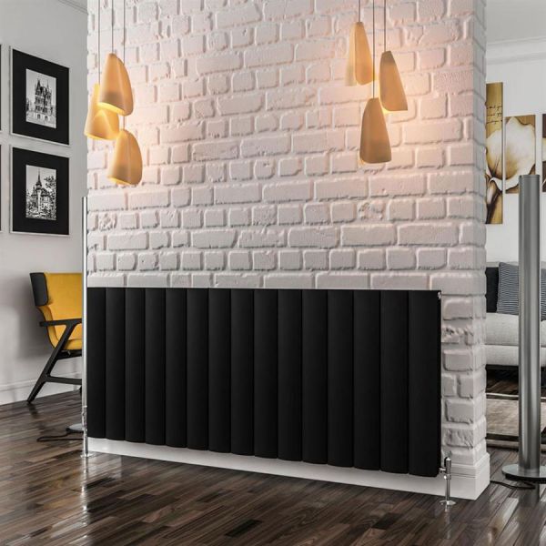 Eastbrook Guardia 600 x 1420 Matt Black Aluminium Designer Radiator #2