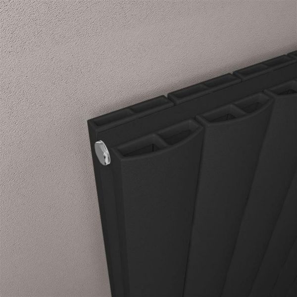 Eastbrook Guardia 600 x 660 Matt Black Aluminium Designer Radiator #3