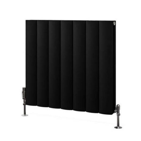 Eastbrook Guardia 600 x 660 Matt Black Aluminium Designer Radiator