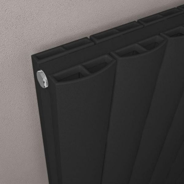 Eastbrook Guardia 1200 x 470 Matt Black Aluminium Designer Radiator #3