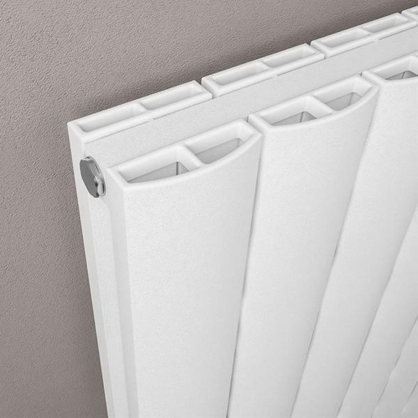 Eastbrook Guardia 1200 x 375 Matt White Aluminium Designer Radiator #3