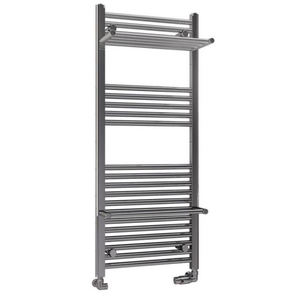 Eastbrook Haddenham 1200 x 500 Straight Chrome Towel Rail with Heated Shelves