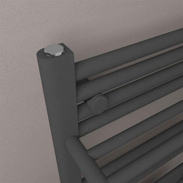 Eastbrook Haddenham 1200 x 500 Straight Matt Anthracite Towel Rail with Heated Shelves #3