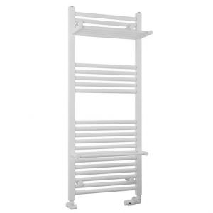 Eastbrook Haddenham 1200 x 500 Straight Matt White Towel Rail with Heated Shelves