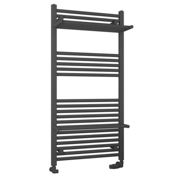 Eastbrook Haddenham 1200 x 600 Straight Matt Anthracite Towel Rail with Heated Shelves