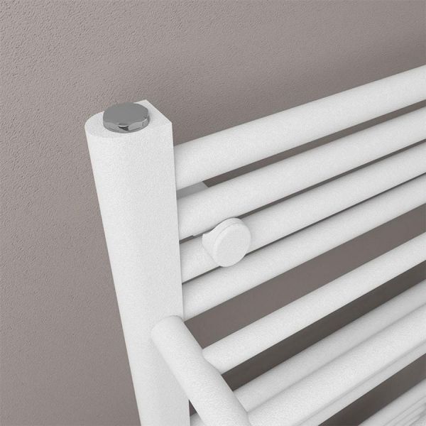 Eastbrook Haddenham 1200 x 600 Straight Matt White Towel Rail with Heated Shelves #3