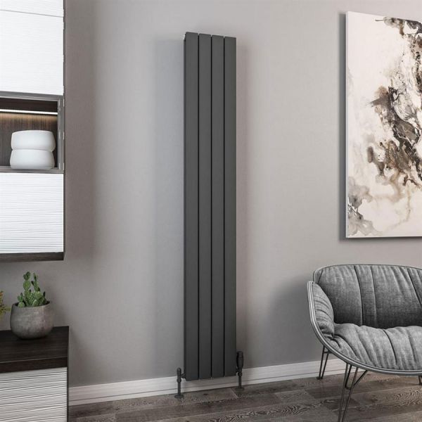 Eastbrook Hadleigh 1800 x 275 Matt Anthracite Aluminium Designer Radiator #2