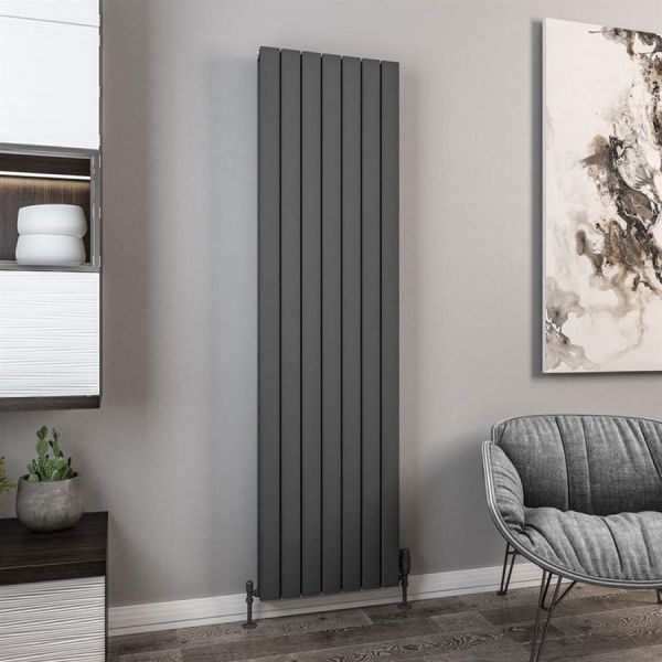 Eastbrook Hadleigh 1800 x 485 Matt Anthracite Aluminium Designer Radiator #2