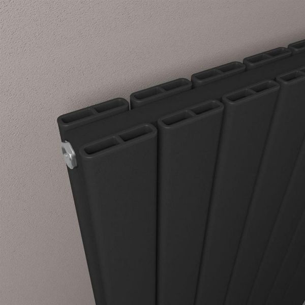 Eastbrook Hadleigh 1800 x 485 Matt Black Aluminium Designer Radiator #3