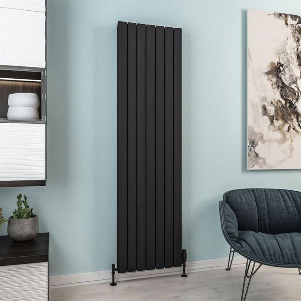 Eastbrook Hadleigh 1800 x 485 Matt Black Aluminium Designer Radiator #2