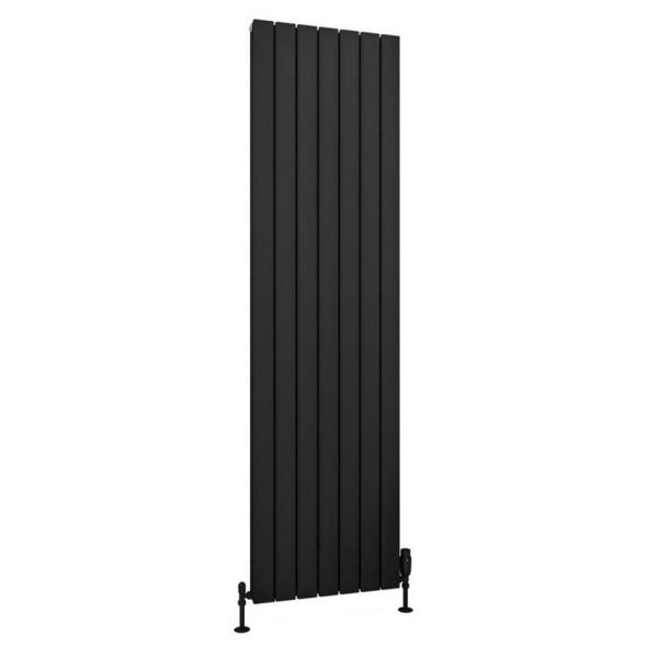Eastbrook Hadleigh 1800 x 485 Matt Black Aluminium Designer Radiator